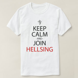 穏やか保ち、Hellsingの日本製アニメのマンガのワイシャツを結合して下さ Tシャツ