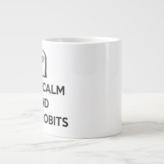 穏やか保ち、Obitsのマグを書いて下さい ジャンボコーヒーマグカップ (正面)