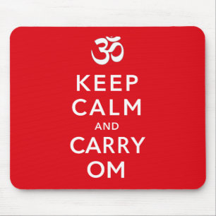穏やか保ち、OmのKeep Calm and Carry Onを運んで下さい マウスパッド