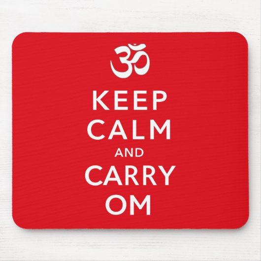 穏やか保ち、OmのKeep Calm and Carry Onを運んで下さい マウスパッド (正面)