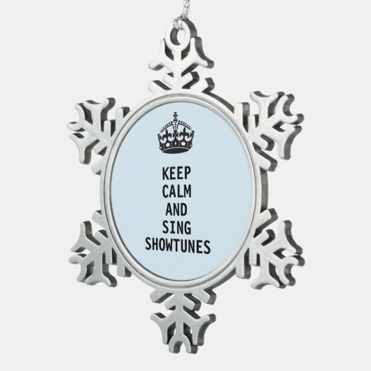 穏やか保ち、Showtunesを歌って下さい スノーフレークピューターオーナメント (右)