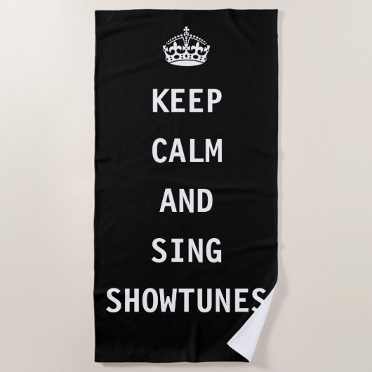 穏やか保ち、Showtunesを歌って下さい ビーチタオル (正面)