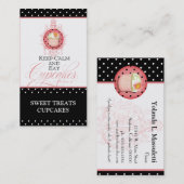 穏やか保って下さい及びカップケーキ-ベーカリーの名刺--を食べて下さい 名刺 (正面/裏面)