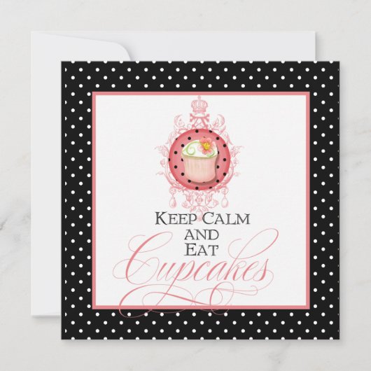 穏やか保って下さい及びカップケーキ- Sweet sixteen 16のパーティー--を食べて下さい 招待状 (正面)