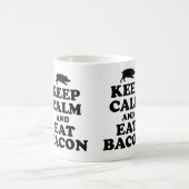 穏やか保って下さい及びベーコンのマグを食べて下さい コーヒーマグカップ (中央)