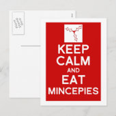 穏やか保って下さい及びmincepiesのクリスマスの郵便はがきを食べて下さい シーズンポストカード (正面/裏面)