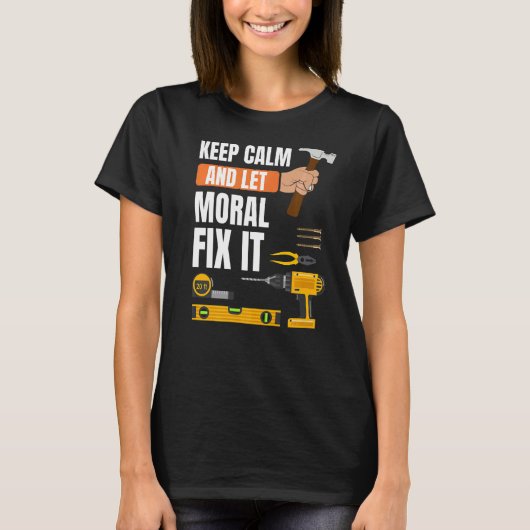 穏やか保にモラルを直すItの建設者 Tシャツ (正面)