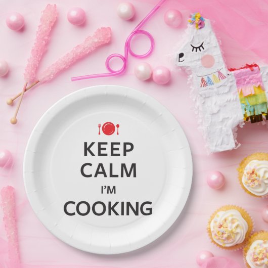 穏やか私調理しています保って下さい ペーパープレート (パーティー)