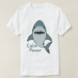 穏やか-力-かわいい-サメ Tシャツ