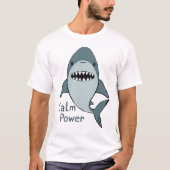 穏やか-力-かわいい-サメ Tシャツ (正面)
