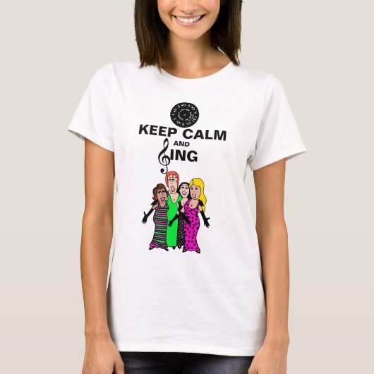 穏や保か歌うBarbershop漫画の女性 Tシャツ (正面)