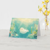 穏よくはしゃぐやかな波の下に閉じる カード (黄色い花)