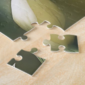 穏エレガントやかな庭の白いチューリップの束 ジグソーパズル (側面)