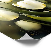 穏エレガントやかな庭の白いチューリップの束 ポスター (角)