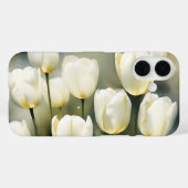 穏エレガントやかな庭の白いチューリップの束 Case-Mate iPhoneケース (裏面 (横))