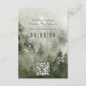 穏エレガントやかな緑の山景色QRコード エンクロージャーカード (裏面)