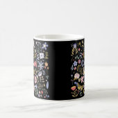 穏保やかで優しいフォークアートの花 コーヒーマグカップ (中央)
