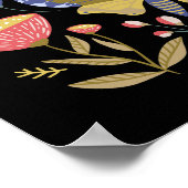 穏保やかで優しいフォークアートの花 ポスター (角)