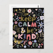 穏保やかで優しいフォークアートの花 ポストカード (正面/裏面)