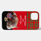 穏保やかで子猫オン、赤タータンチェック猫お茶パーティー Case-Mate iPhoneケース (裏面 (横))