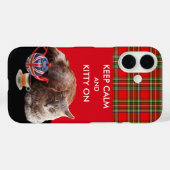 穏保やかで子猫オン、赤タータンチェック猫お茶パーティー Case-Mate iPhoneケース (裏面 (横))