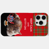 穏保やかで子猫オン、赤タータンチェック猫お茶パーティー Case-Mate iPhoneケース (裏面 (横))