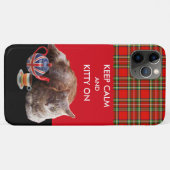 穏保やかで子猫オン、赤タータンチェック猫お茶パーティー Case-Mate iPhoneケース (裏面(横))
