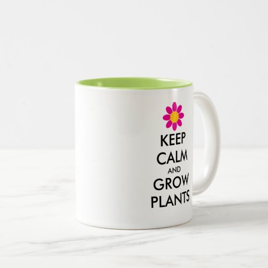 穏保やかで成長する植物コーヒーマグのギフト ツートーンマグカップ (正面右)