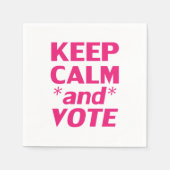 穏保やかで投票ホットなピンクのモダンタイポグラフィ スタンダードカクテルナプキン (正面)