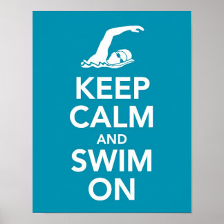 穏保やかで泳ぐプリント ポスター