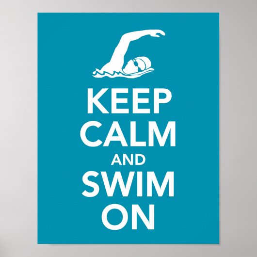 穏保やかで泳ぐプリント ポスター (正面)