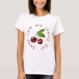 穏保やかなさくらんぼオングリッターさくらんぼ Tシャツ