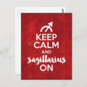 穏保やかな射手座オン誕生日赤 ポストカード (正面/裏面)