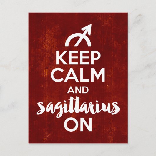 穏保やかな射手座オン誕生日赤 ポストカード (正面)