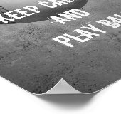 穏保やかな引用文ポスター野球のグレーと白 ポスター (角)