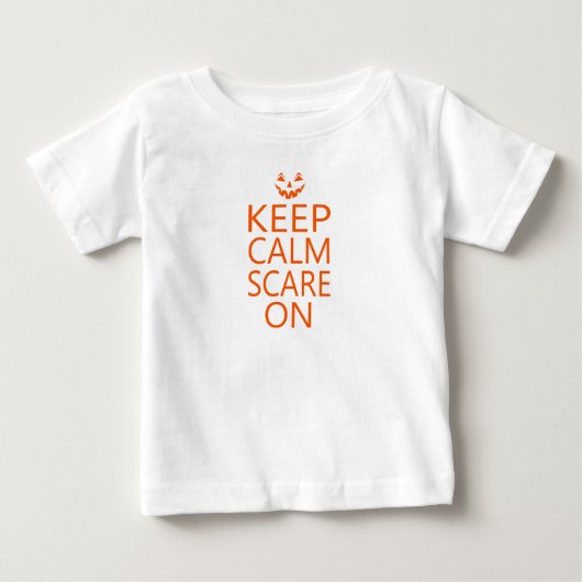 穏保やかな恐怖オンパンプキン顔ティー ベビーTシャツ (正面)