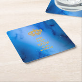 穏保やかな青の月ストップ曜日 – 紙コースター (アングル)