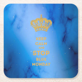 穏保やかな青の月ストップ曜日 – 紙コースター