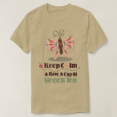 穏保やかなampampは緑茶のお尻のカップカッコいい tシャツ (デザイン正面)