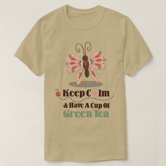穏保やかなampampは緑茶のお尻のカップカッコいい tシャツ (デザイン正面)