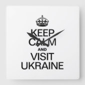 穏保やかにウクライナを訪れる スクエア壁時計 (正面)