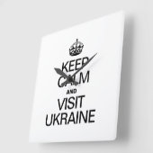 穏保やかにウクライナを訪れる スクエア壁時計 (傾斜)
