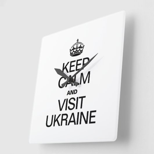 穏保やかにウクライナを訪れる スクエア壁時計 (傾斜)