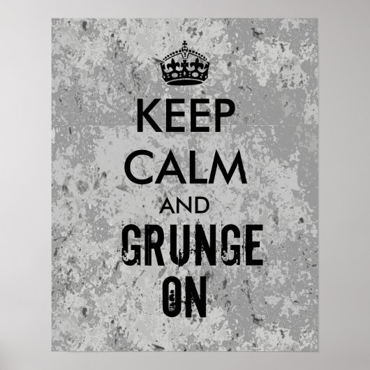 穏保やかにグランジグランと見るポスターグレー ポスター (正面)