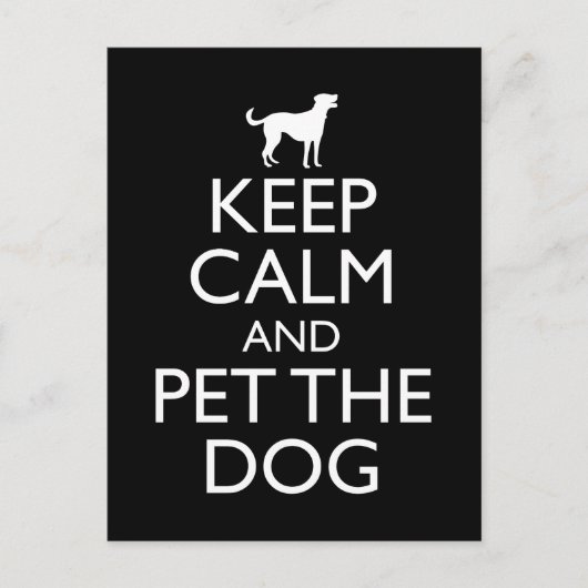 穏保やかに愛犬を撫でる ポストカード (正面)