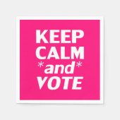 穏保やかに投票モダンタイポグラフィ スタンダードカクテルナプキン (正面)