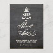 穏保やかに日付を保存するレトロChalkboard おもしろい 案内ポストカード (正面)