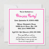 穏保ピンクプリンセス歌唱カラオケパーティー 招待状 (裏面)