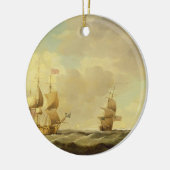 穏健派の容易な帆の下の英国の旗艦 セラミックオーナメント (左)