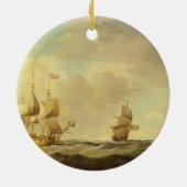 穏健派の容易な帆の下の英国の旗艦 セラミックオーナメント (裏面)